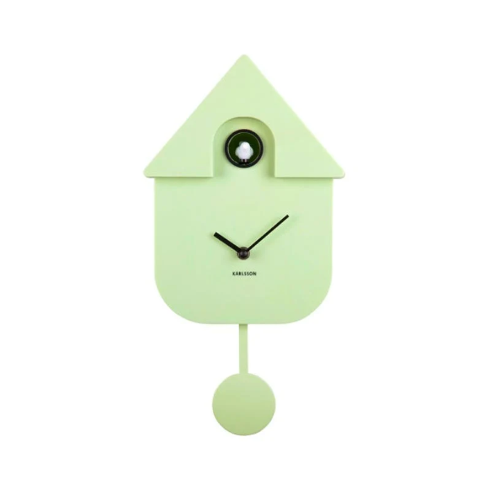 Karlsson Modern Cuckoo Clock - Soft Green