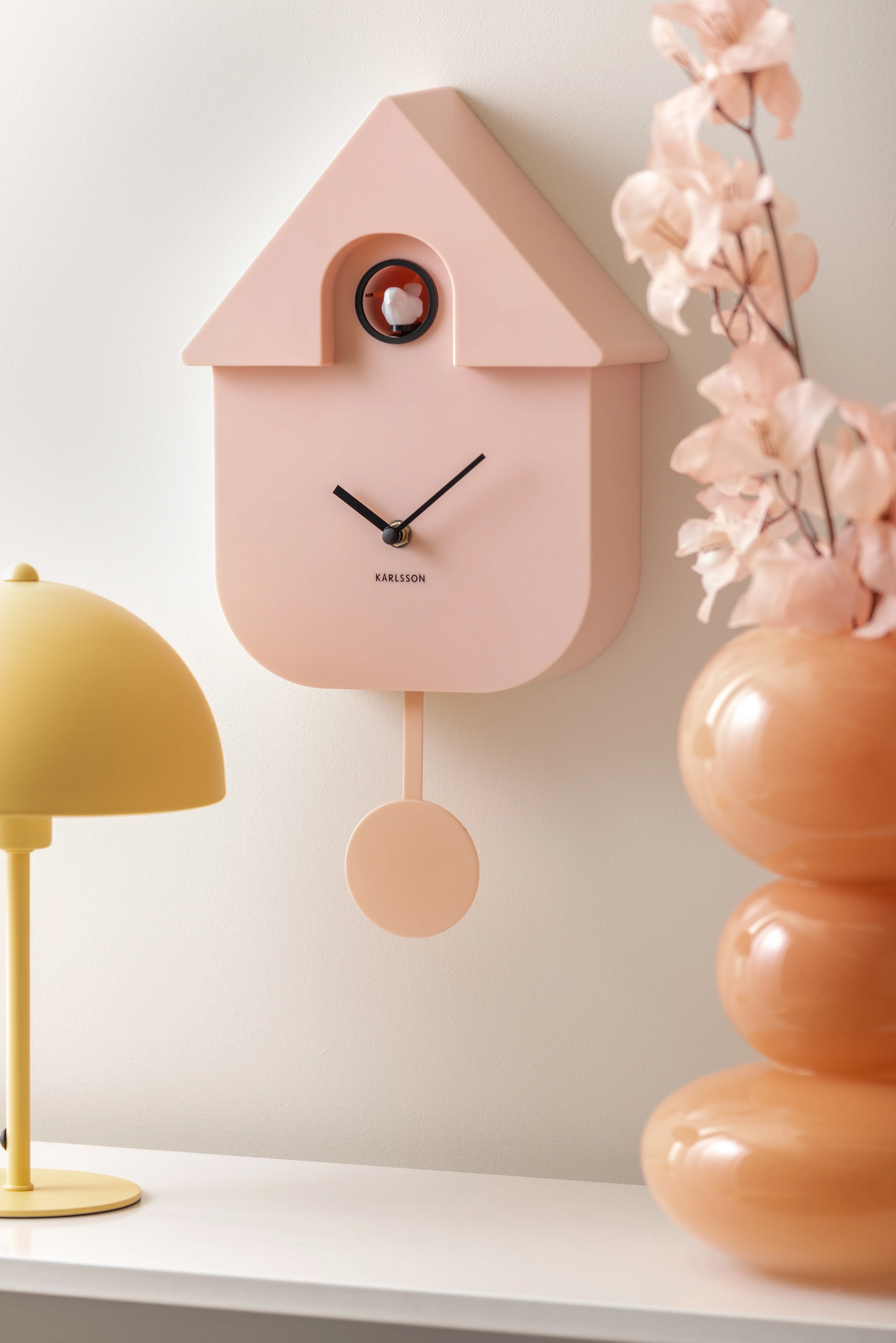 Karlsson Modern Cuckoo Clock - Soft Pink
