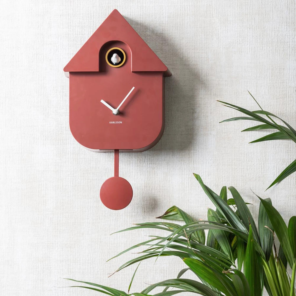 Karlsson Modern Cuckoo Clock - Red Ochre
