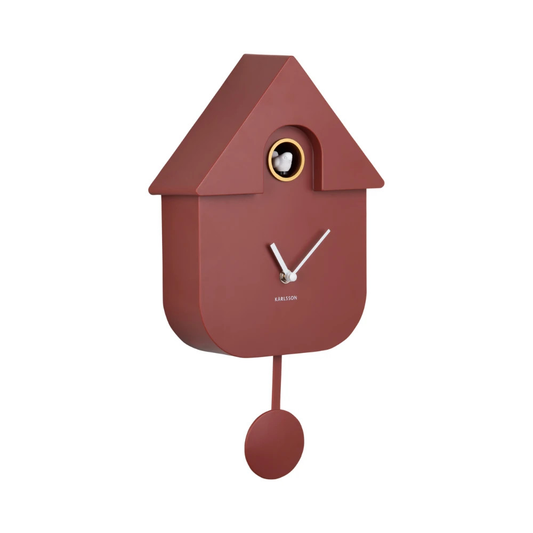 Karlsson Modern Cuckoo Clock - Red Ochre