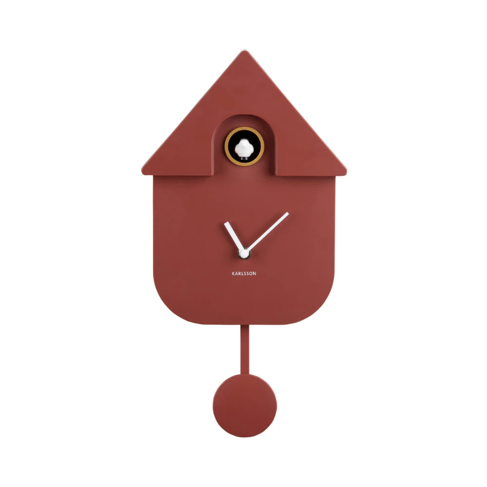 Karlsson Modern Cuckoo Clock - Red Ochre