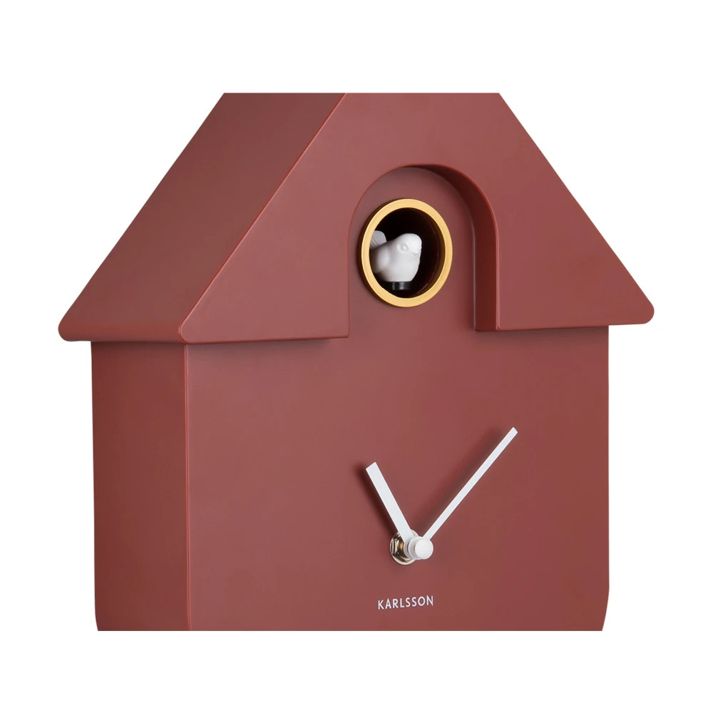 Karlsson Modern Cuckoo Clock - Red Ochre