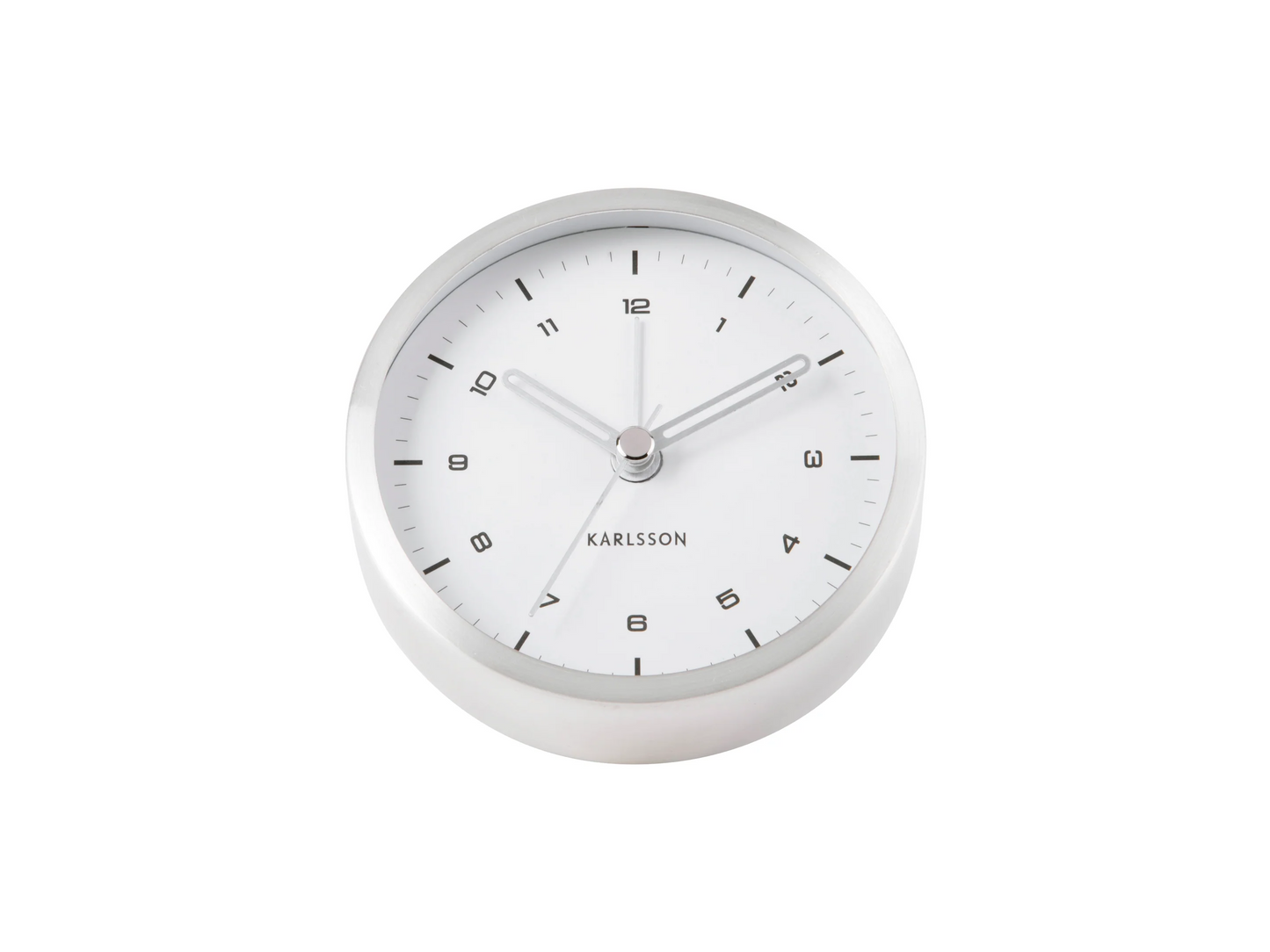 Karlsson Tinge Alarm Clock - Silver/White