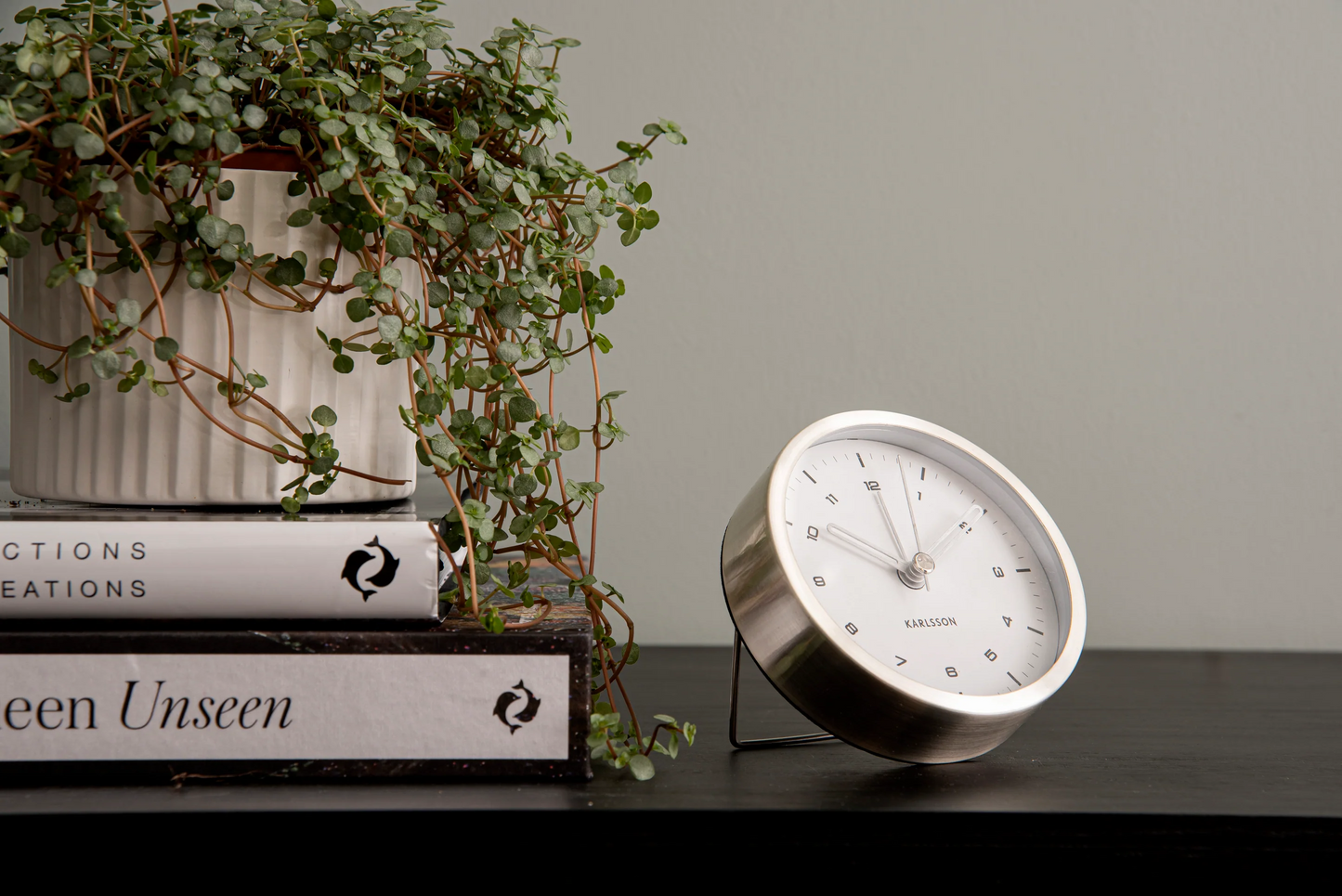 Karlsson Tinge Alarm Clock - Silver/White