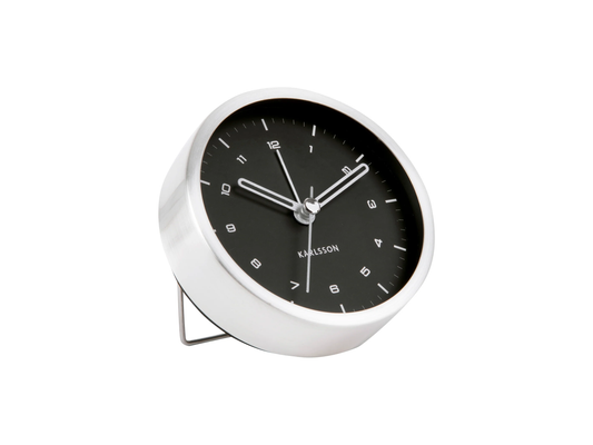 Karlsson Tinge Alarm Clock - Silver/Black