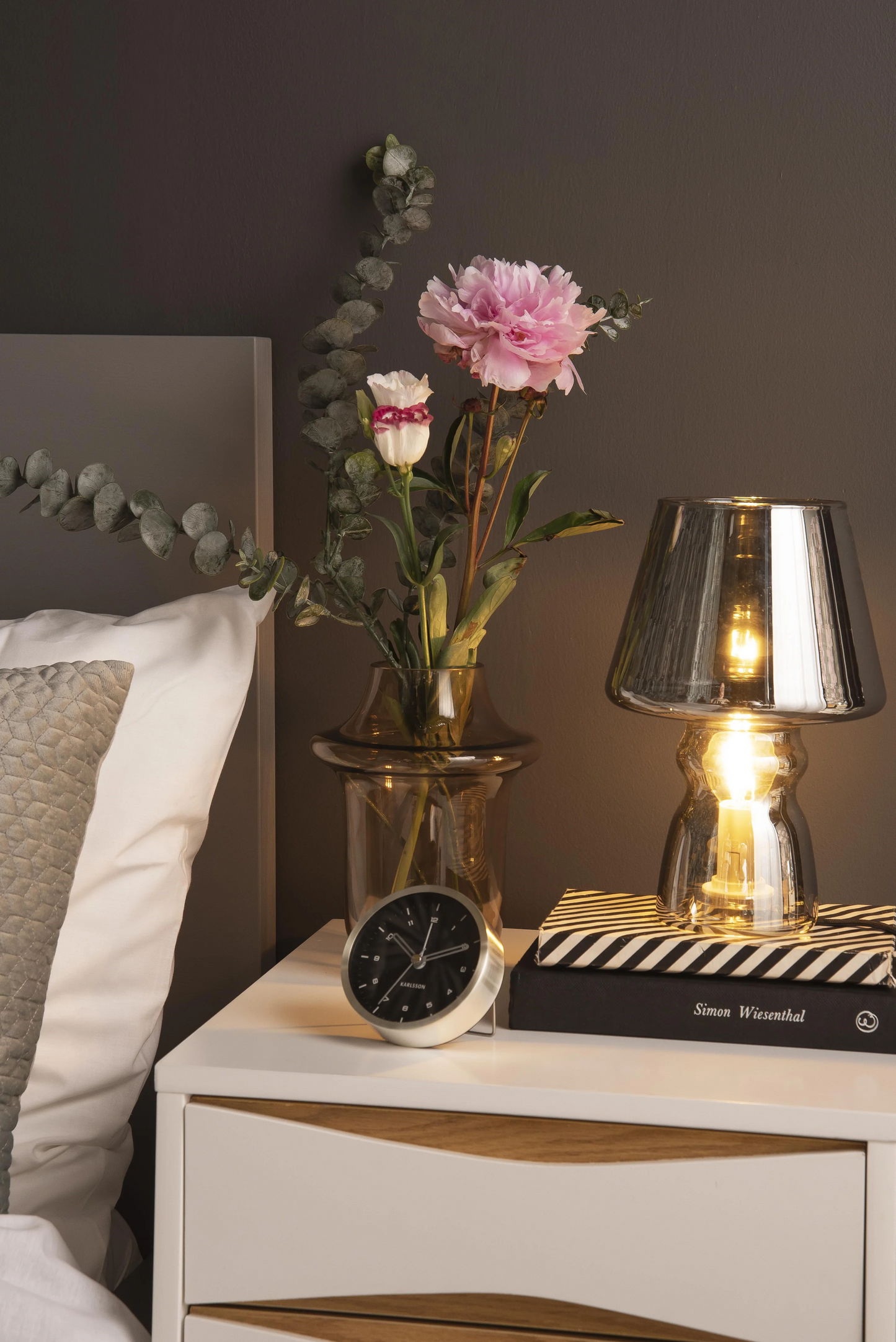 Karlsson Tinge Alarm Clock - Silver/Black