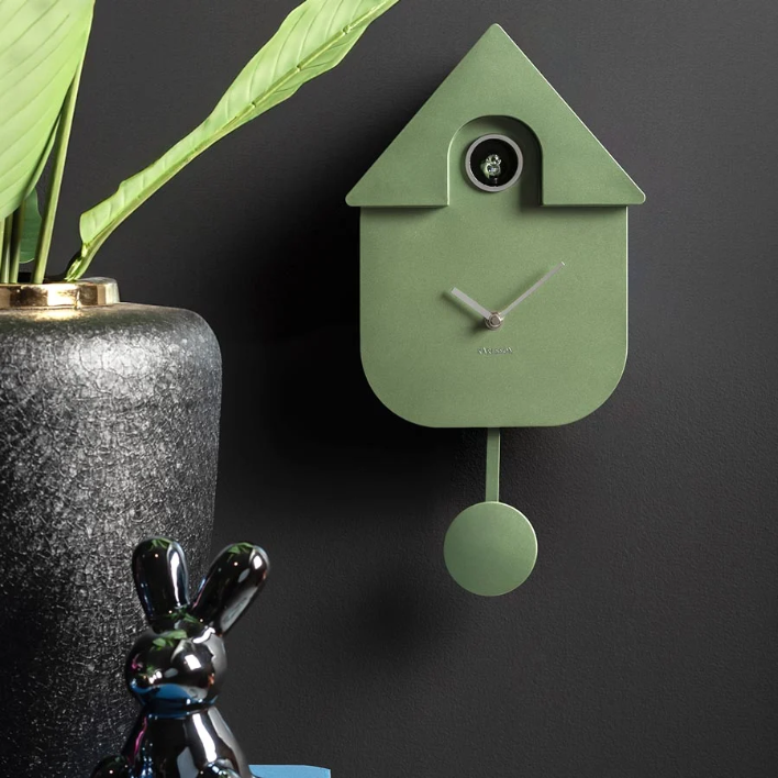 Karlsson Modern Cuckoo Clock - Metallic Green
