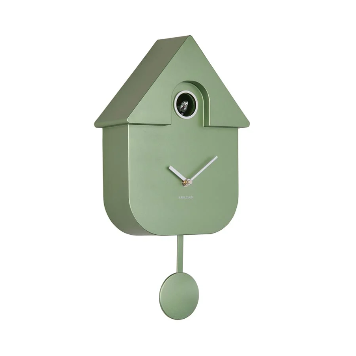 Karlsson Modern Cuckoo Clock - Metallic Green