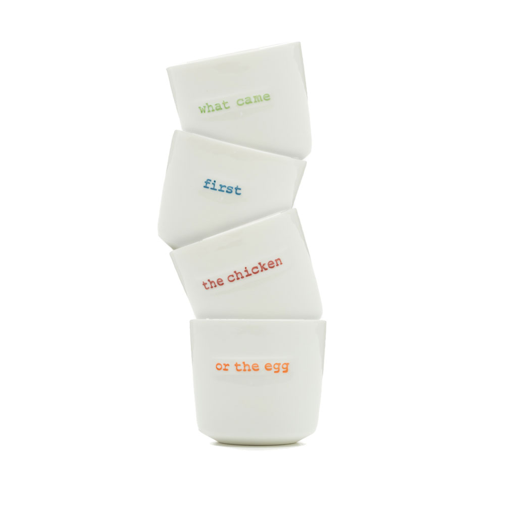 Keith Brymer Jones Egg Cup Set - What Came First (Set of 4)