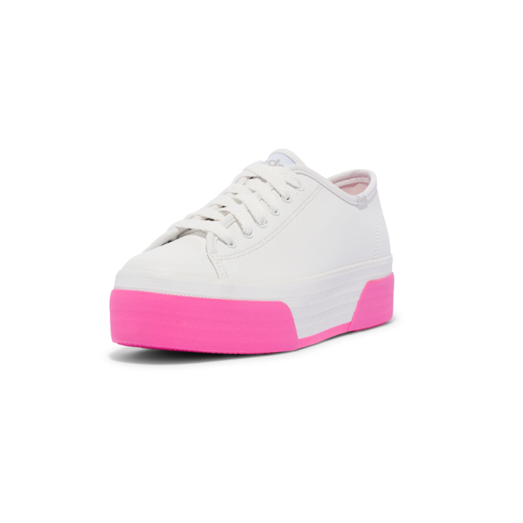 Keds Triple Up Leather Sneaker - White/Pink