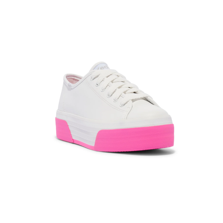 Keds Triple Up Leather Sneaker - White/Pink