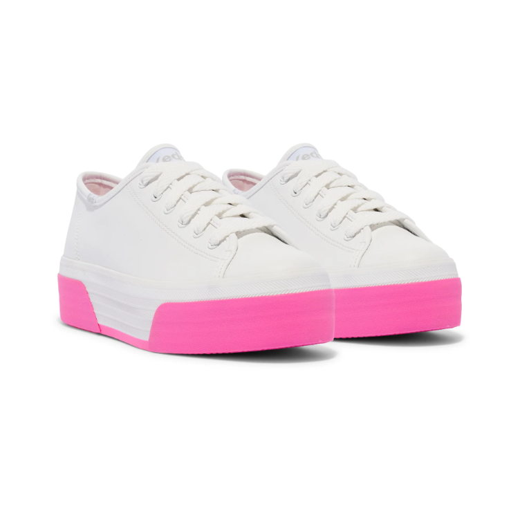 Keds Triple Up Leather Sneaker - White/Pink