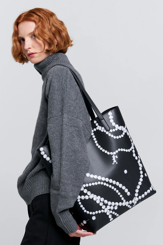 Karen Walker Runaway Pearls Tote - Black