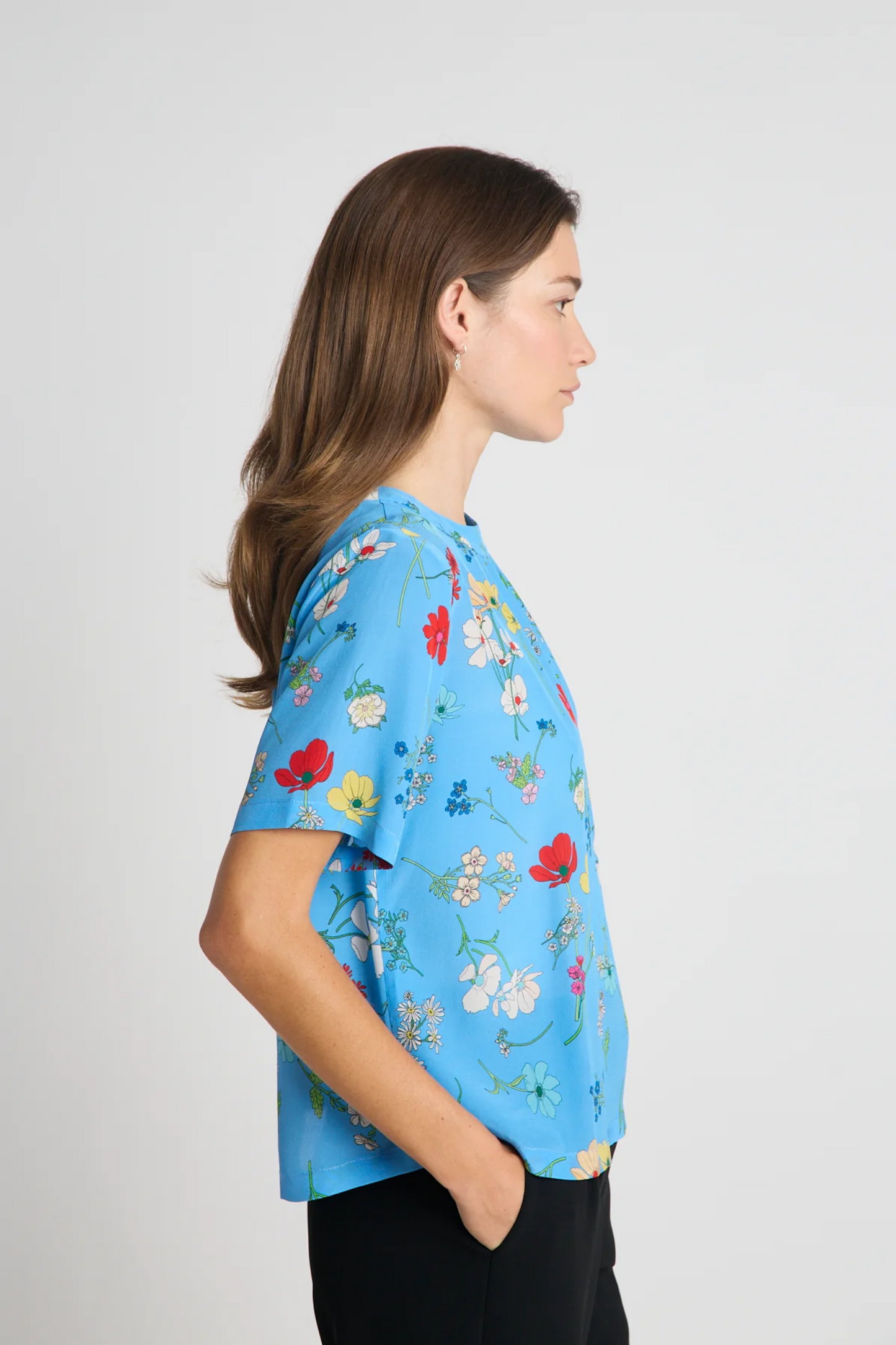 Twenty-Seven Names Say It With Flowers Tee - Blue Floral