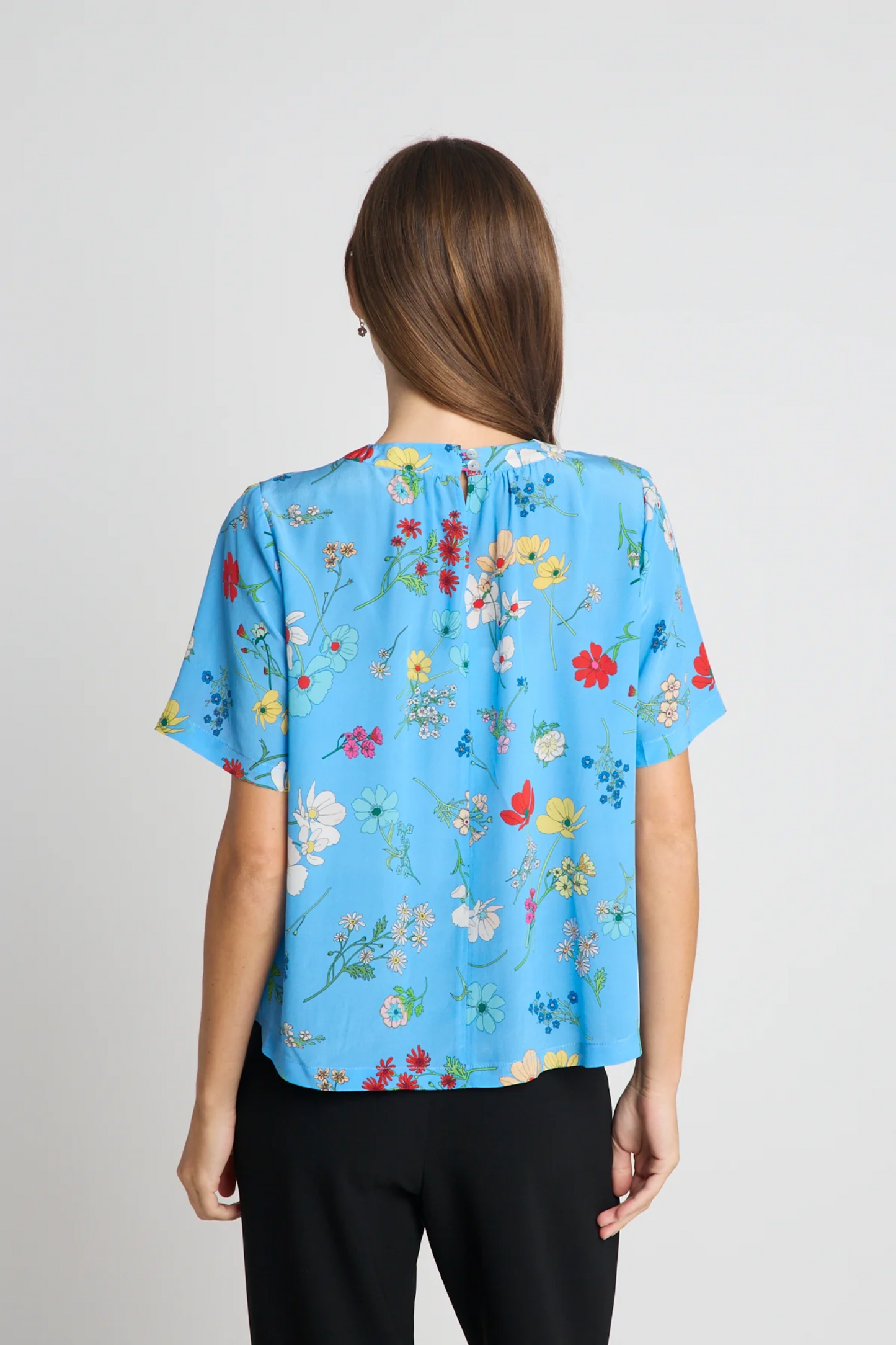 Twenty-Seven Names Say It With Flowers Tee - Blue Floral
