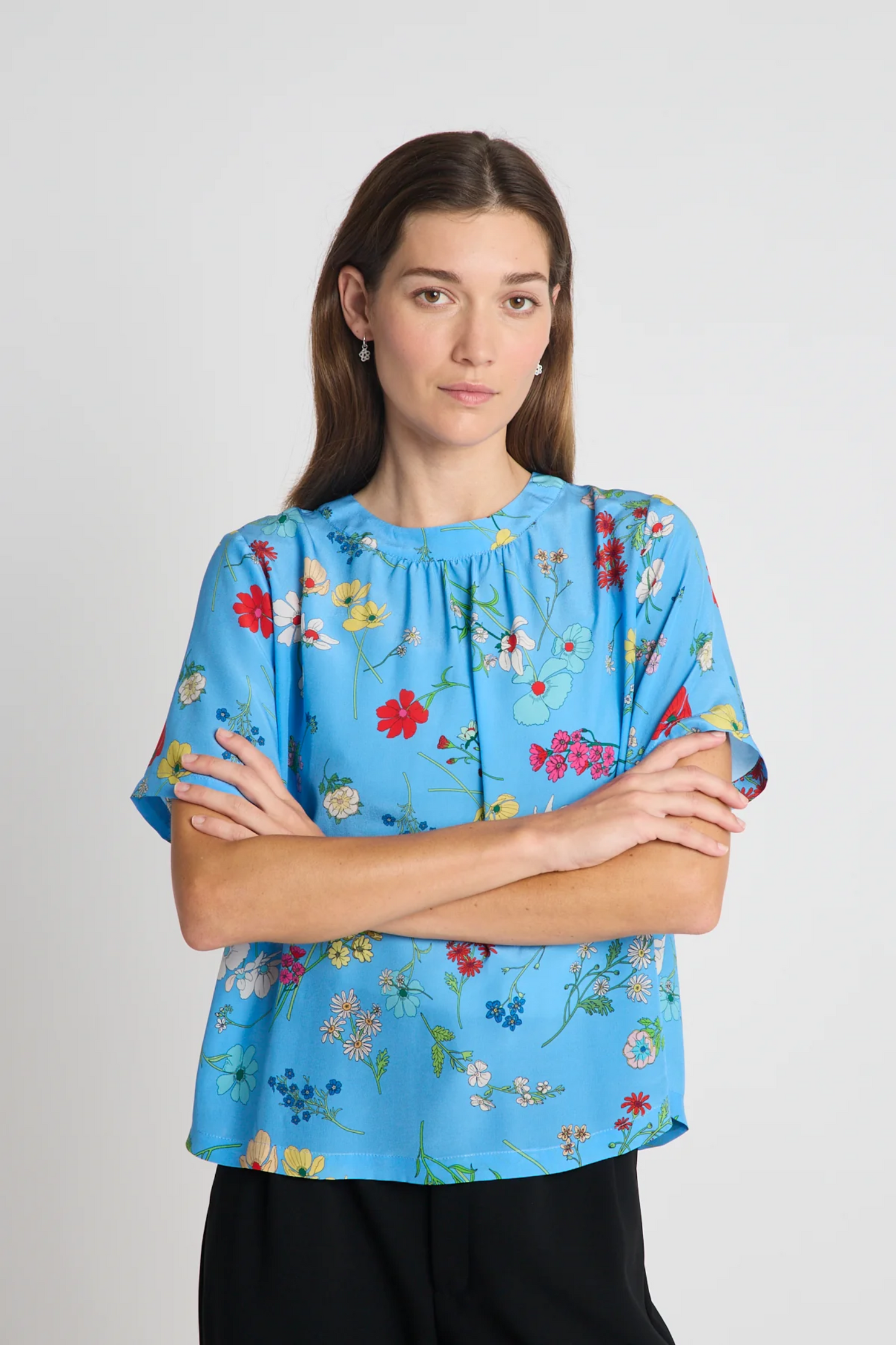 Twenty-Seven Names Say It With Flowers Tee - Blue Floral