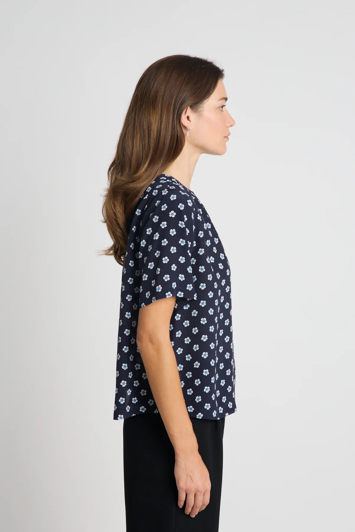Twenty-Seven Names You And Me Tee - Navy Daisy Silk