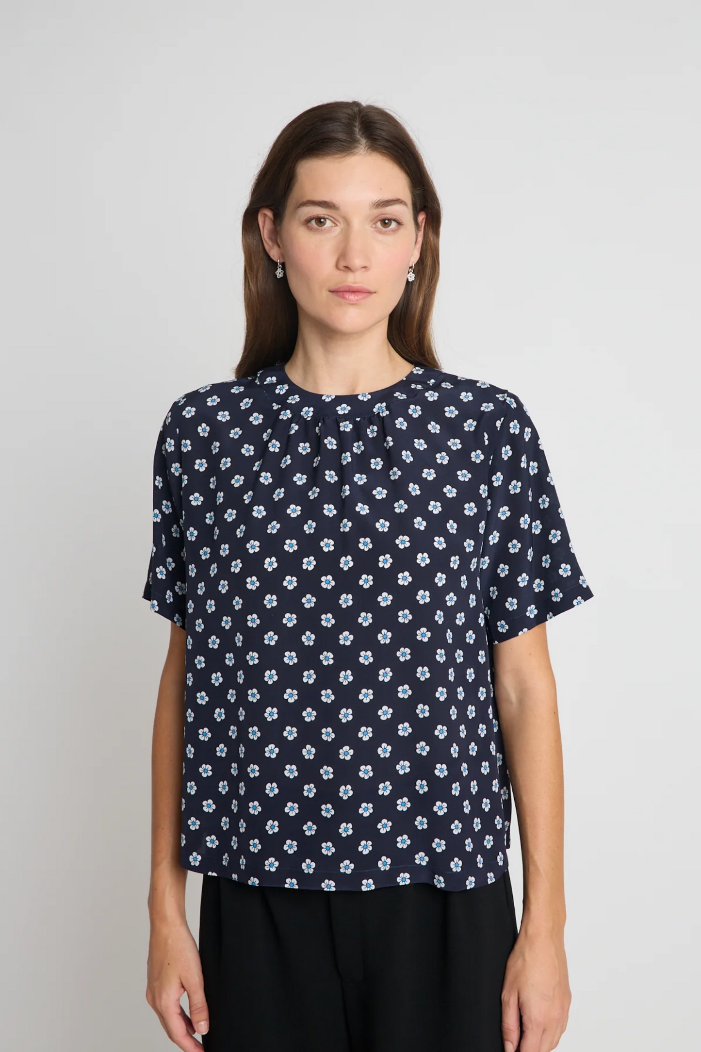 Twenty-Seven Names You And Me Tee - Navy Daisy Silk