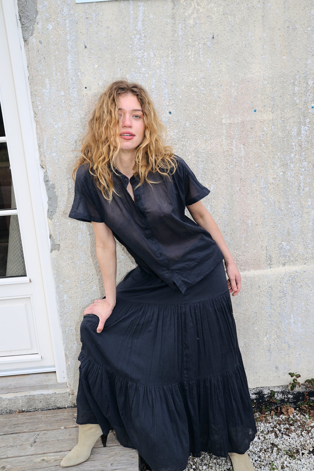 Lollys Laundry Mya Shirt SS - Washed Black