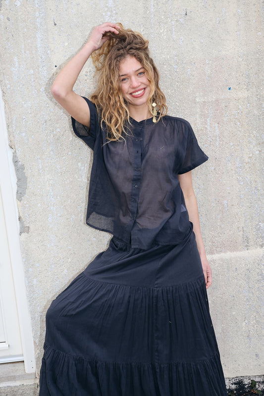 Lollys Laundry Mya Shirt SS - Washed Black