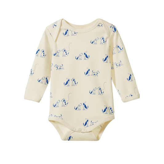 Nature Baby Long Sleeve Bodysuit - Dog Walk Print