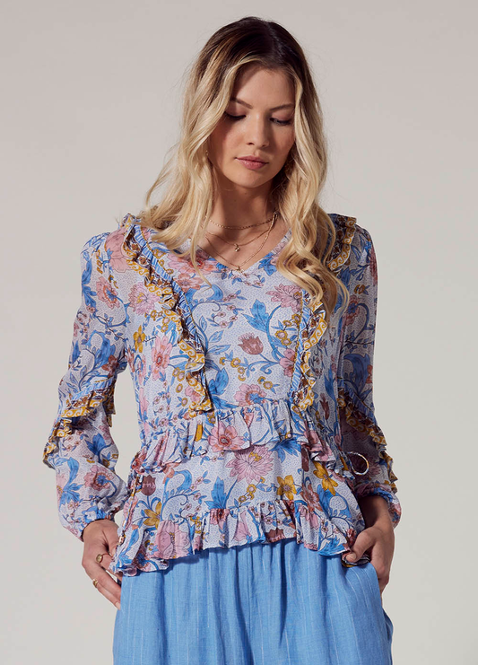 Loobies Story Anacapri Blouse - Ecru Multi