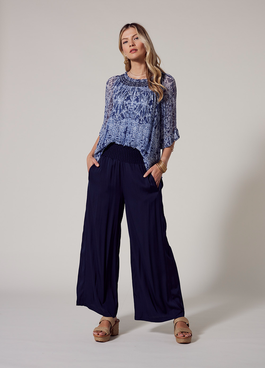 Loobie's Story Arezzo Blouse - Indigo Multi