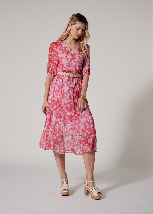 Loobie's Story Arezzo Midi Dress - Watermelon Multi