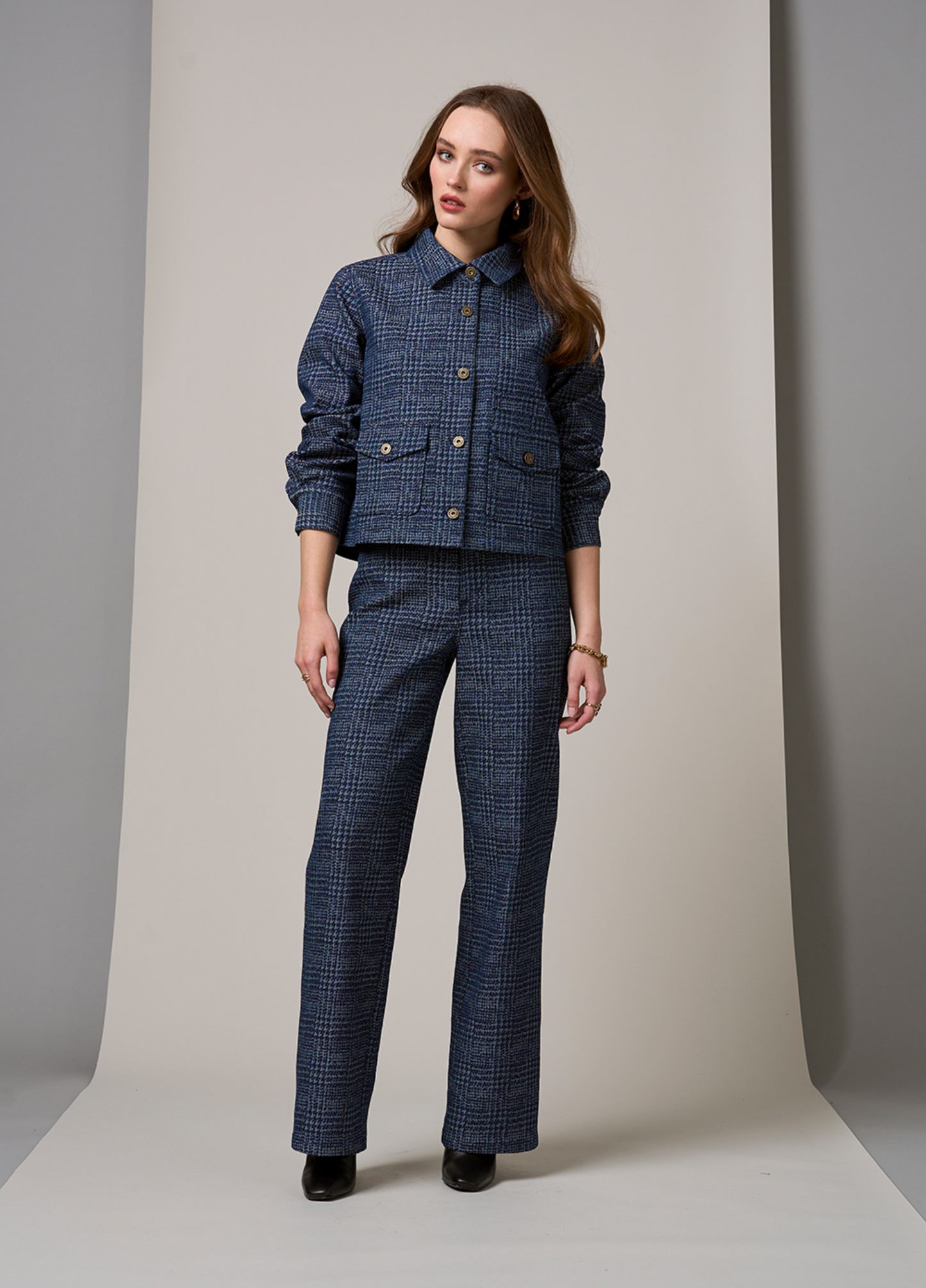 Loobie's Story Harper Pant - Denim Houndstooth