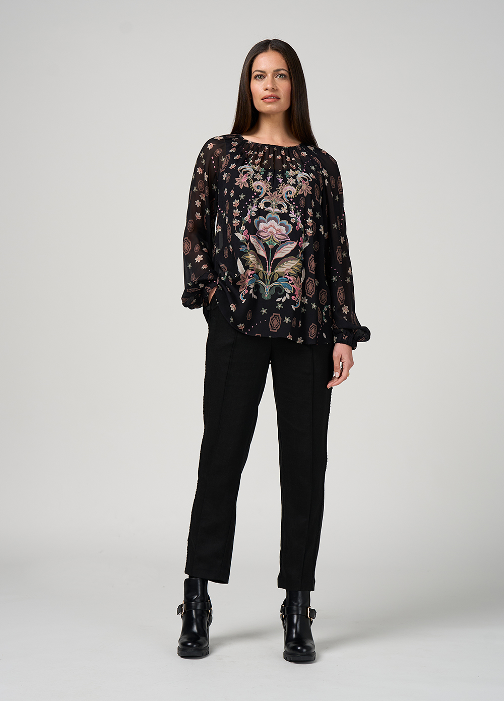 Loobie's Story Antoinette Blouse - Black Multi
