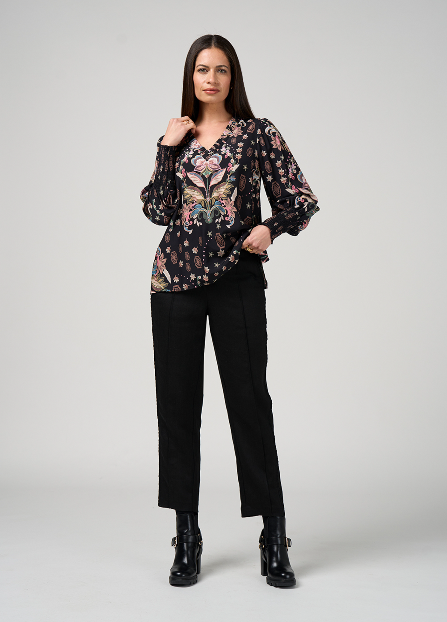 Loobie's Story Antoinette Blouse - Black Multi
