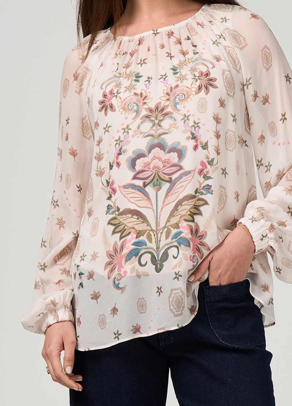 Loobie's Story Antoinette Top - Bone Multi