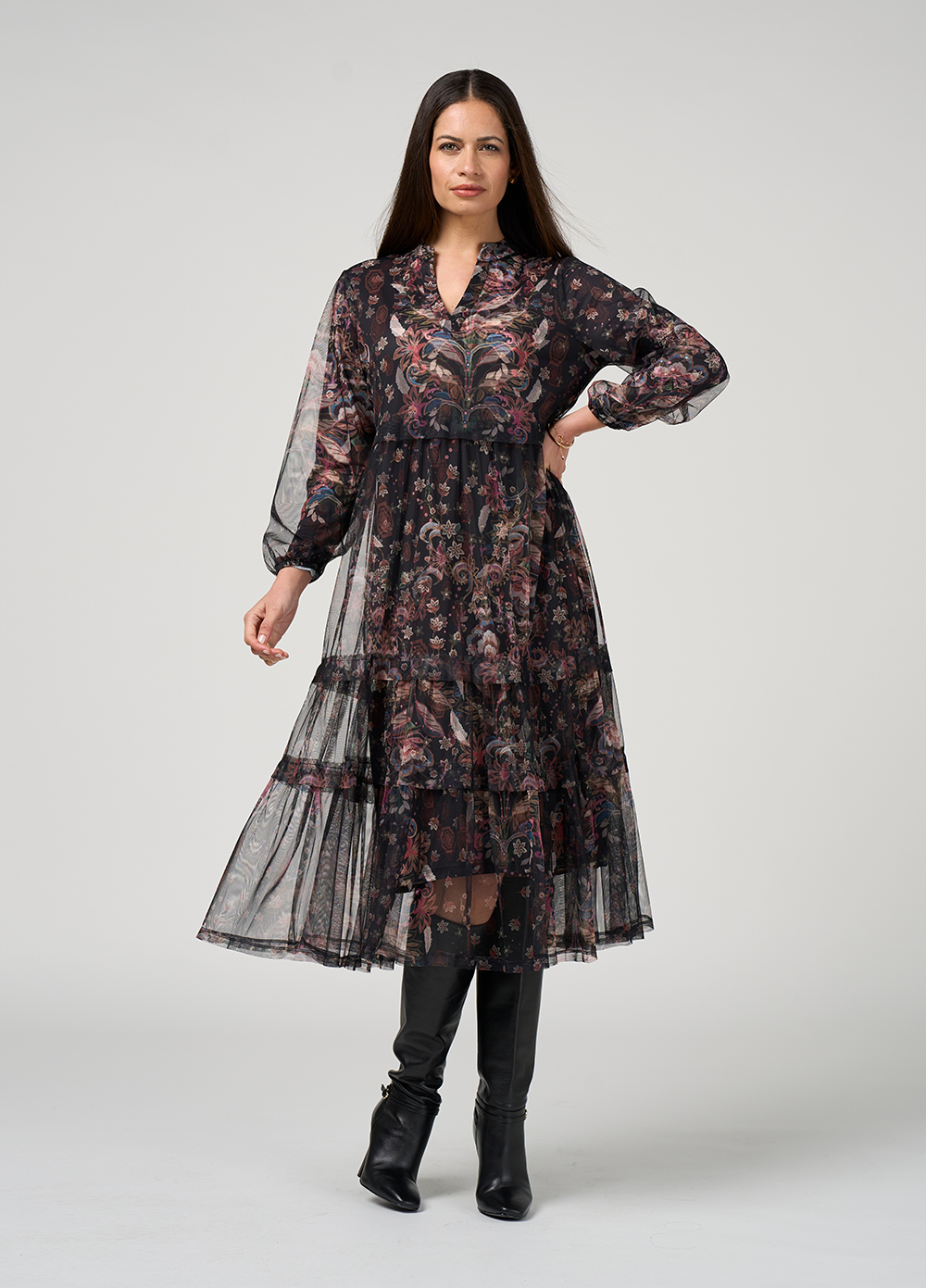Loobie's Story Antoinette Tulle Dress - Black Multi
