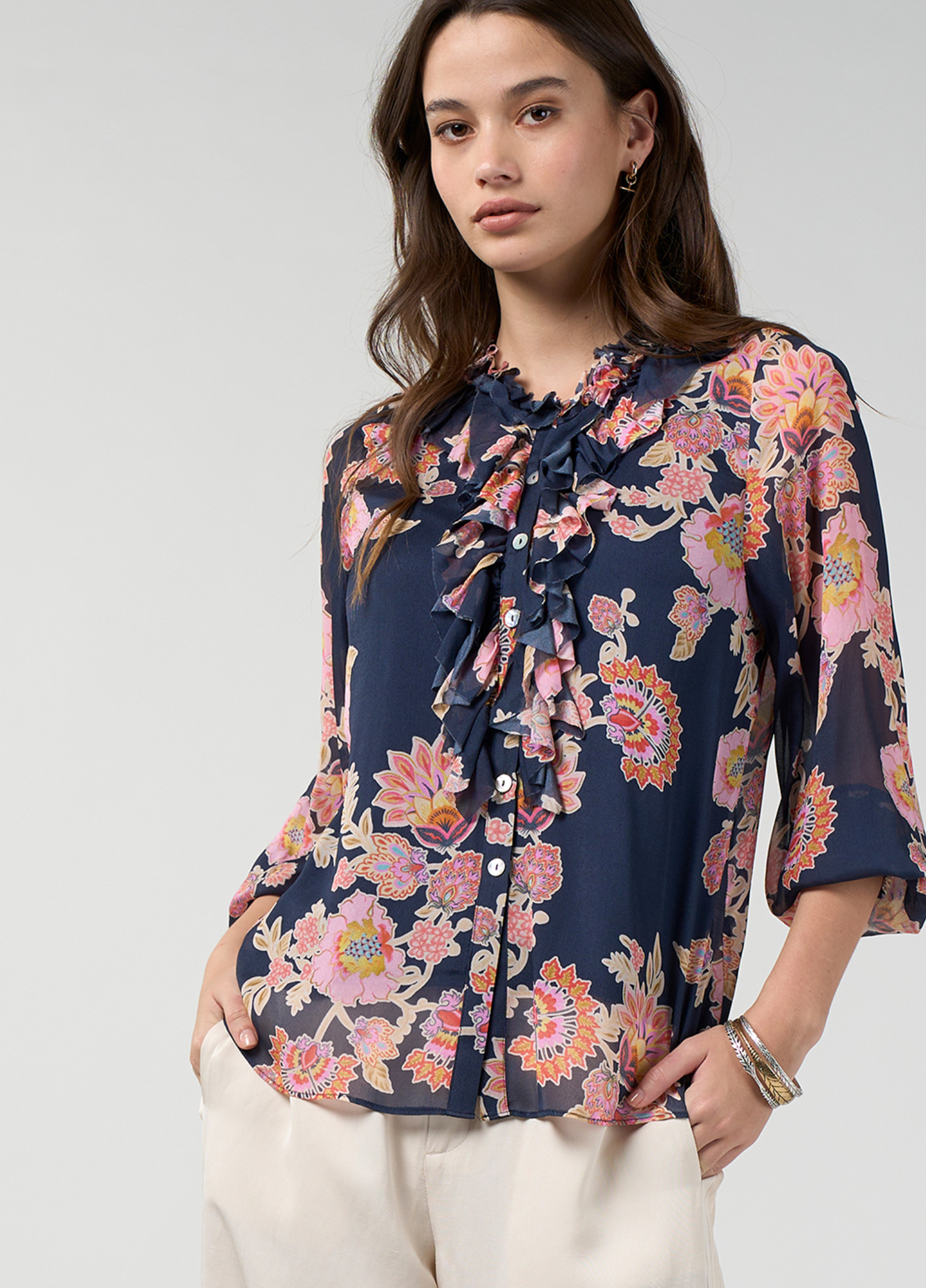Loobie's Story Mirissa Blouse - Indigo Multi