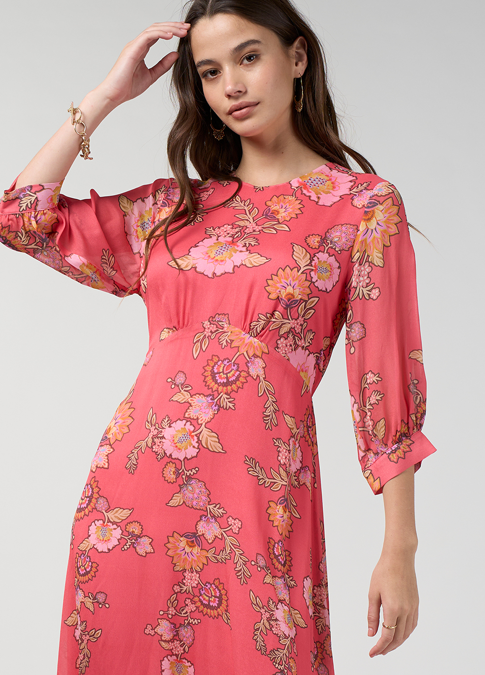 Loobie's Story Mirissa Midi Dress - Coral Multi
