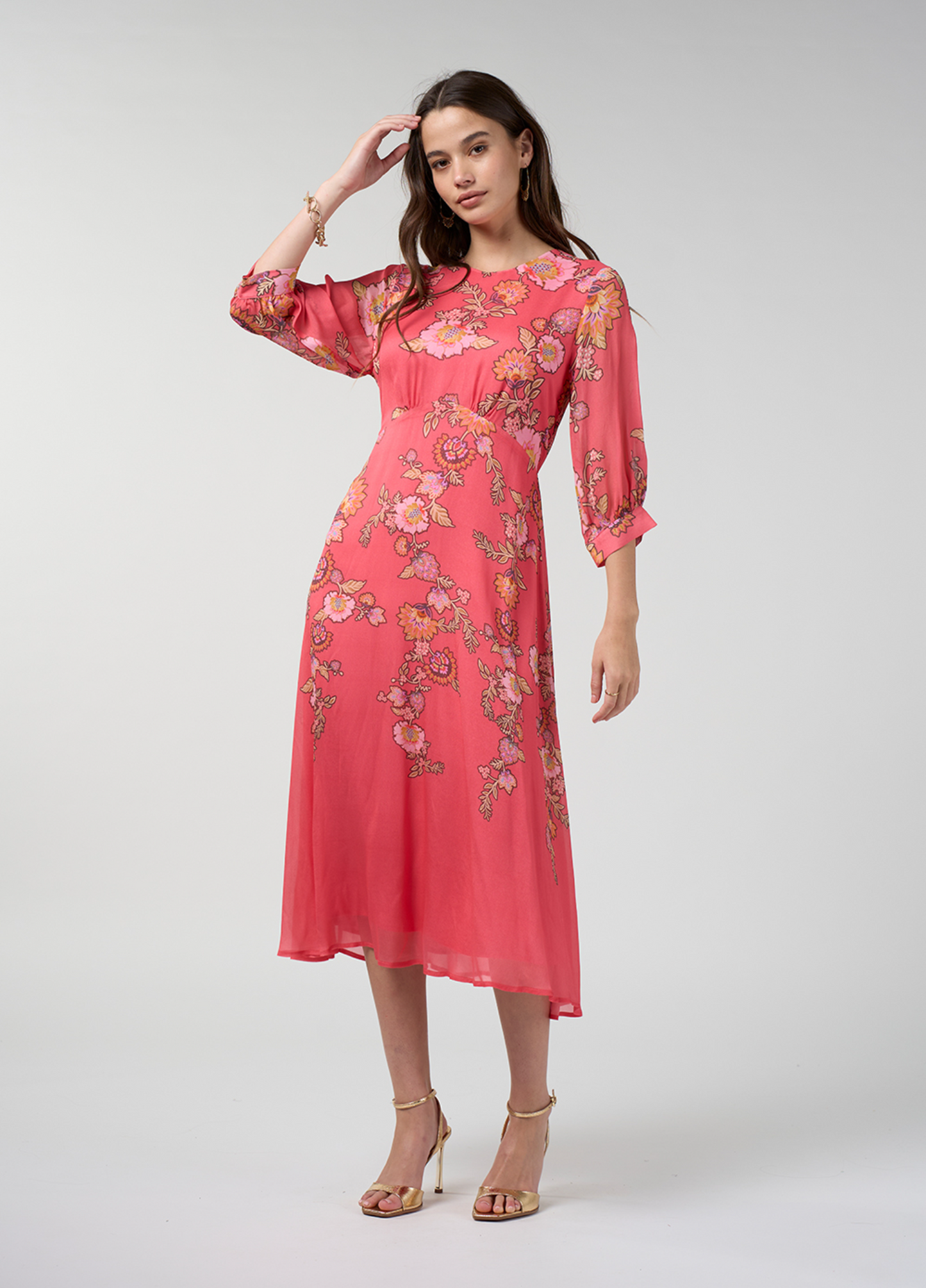 Loobie's Story Mirissa Midi Dress - Coral Multi
