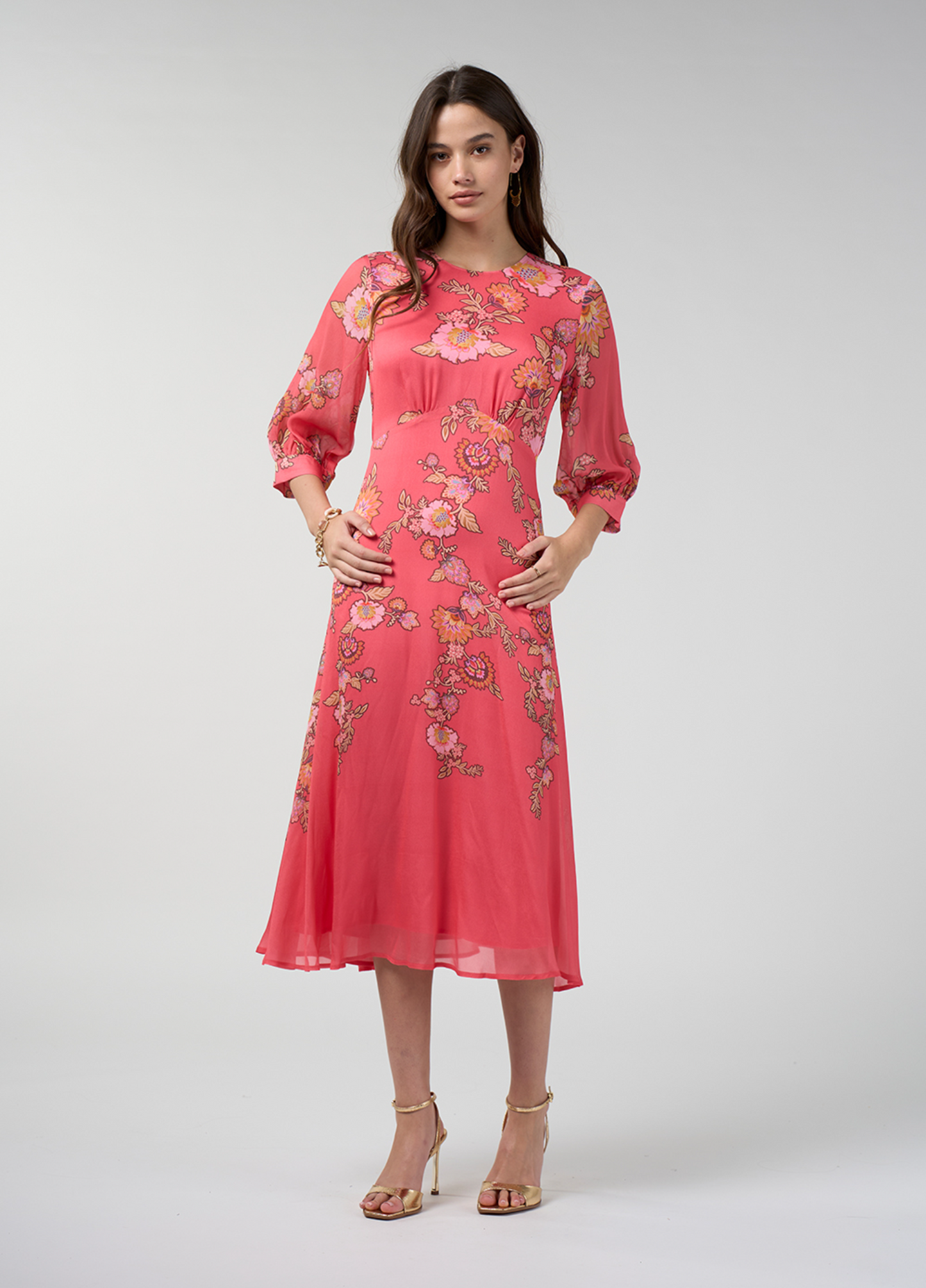 Loobie's Story Mirissa Midi Dress - Coral Multi
