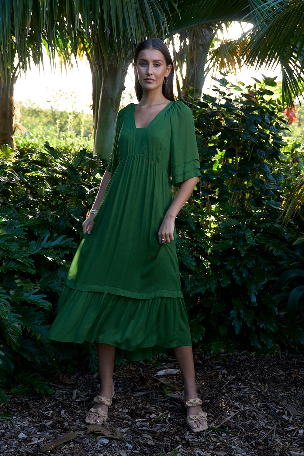 Loobie's Story Reina Midi Dress - Tea Leaf