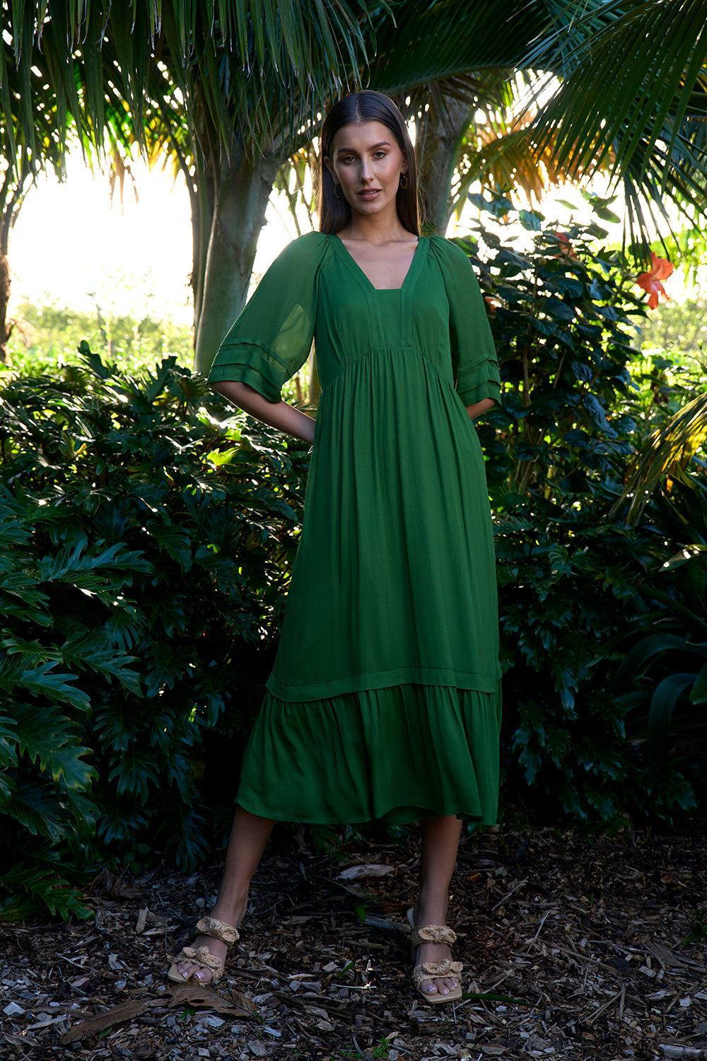 Loobie's Story Reina Midi Dress - Tea Leaf