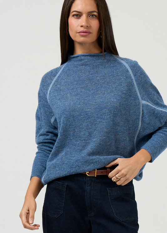 Loobie's Story Astoria Batwing Sweater - Denim