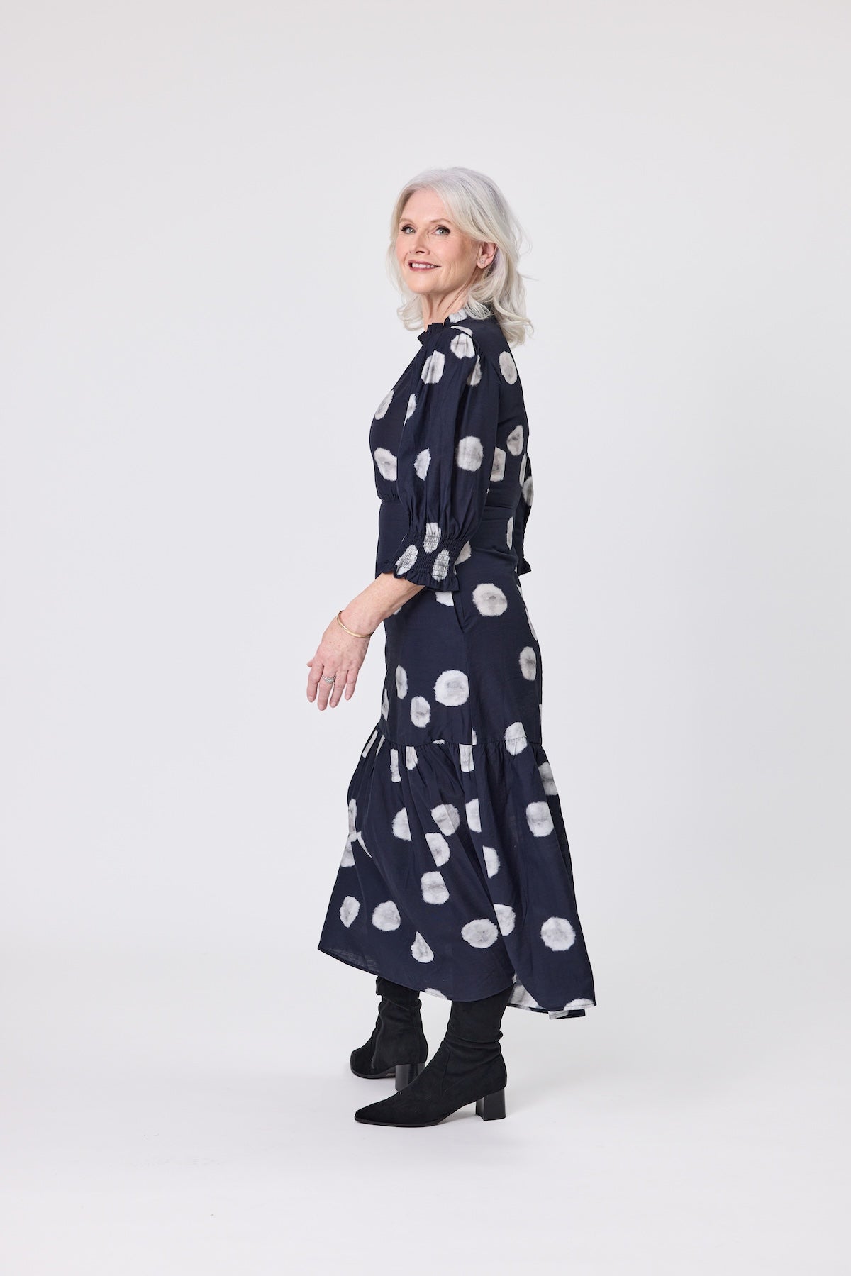 Lemon Tree April Dress - Black Dot
