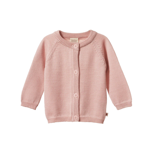 Nature Baby Merino Knit Cardigan - Rose Dust