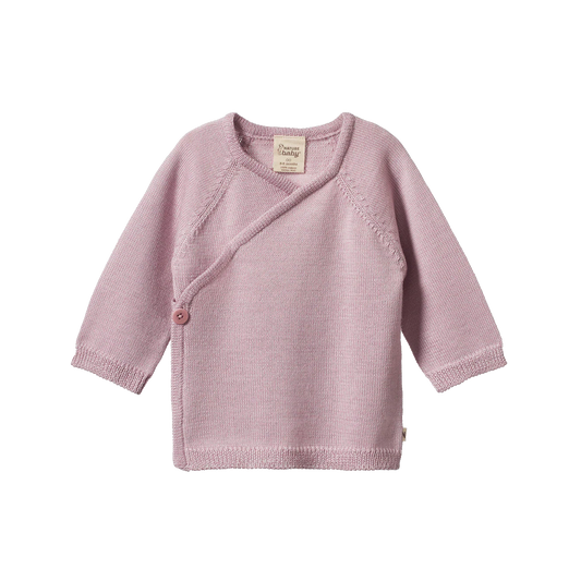 Nature Baby Merino Knit Kimono Jacket - Lilac