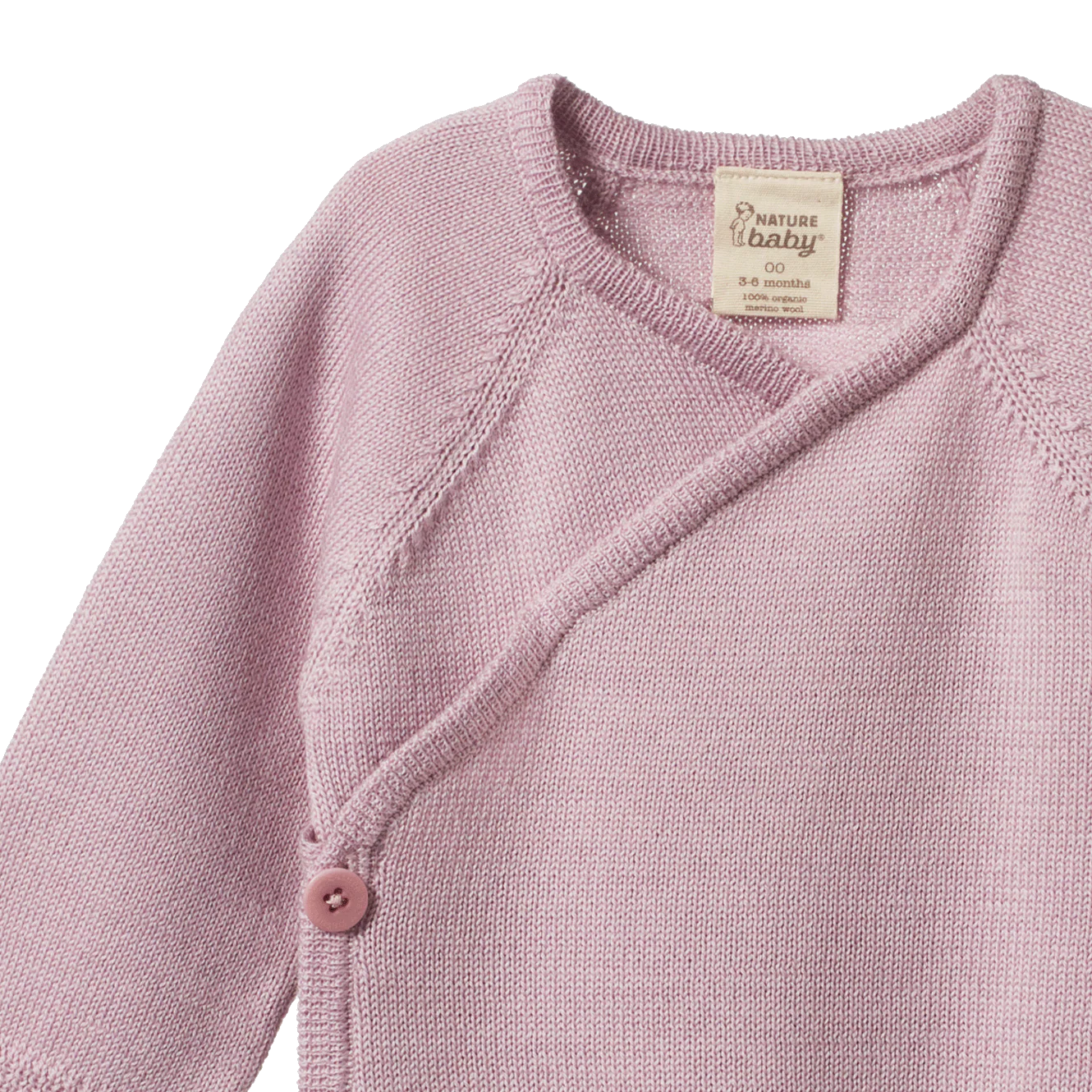 Nature Baby Merino Knit Kimono Jacket - Lilac