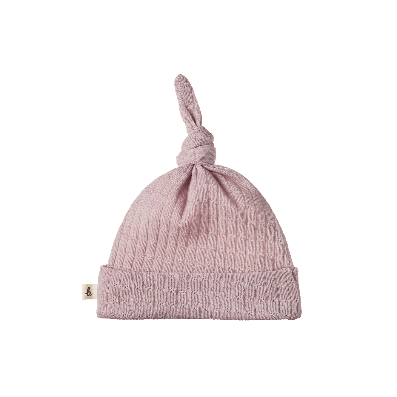 Nature Baby Merino Essential Knotted Beanie Pointelle - Lilac