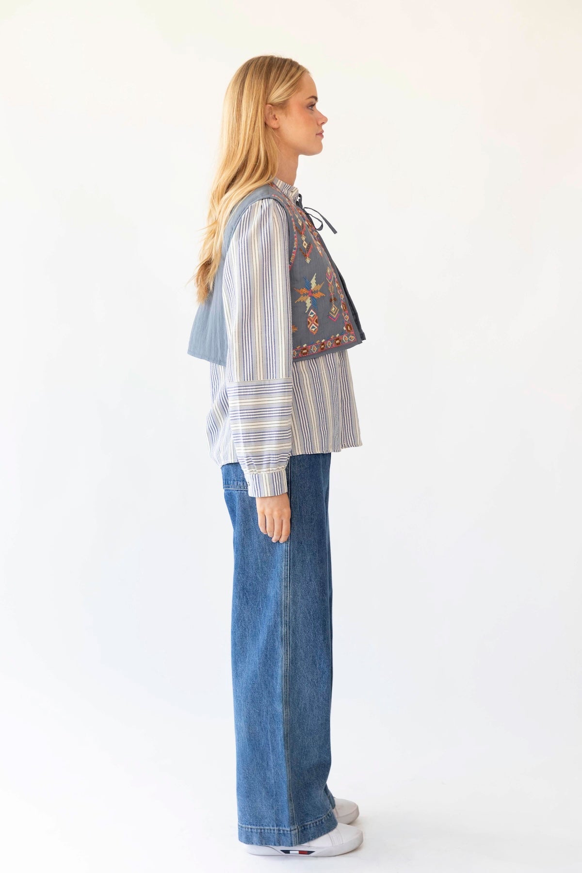 Lollys Laundry IlsaLL Vest - Dusty Blue