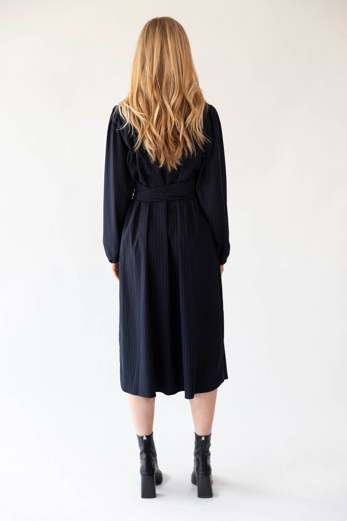 Lollys Laundry ParisLL Midi Dress LS - Dark Navy
