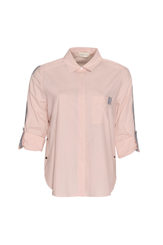 Madly Sweetly Mixed Media Shirt - Blush