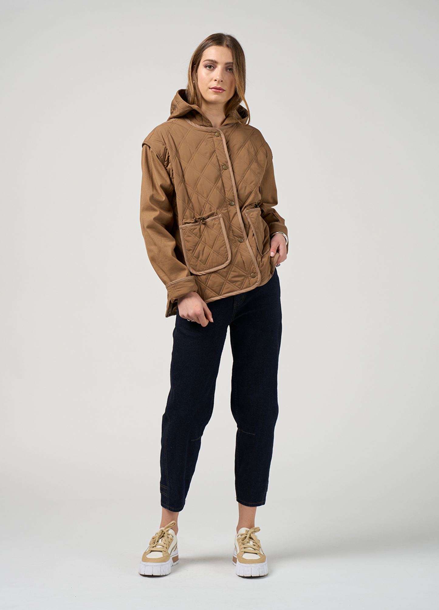 Madly Sweetly Tetris Jacket - Mocha