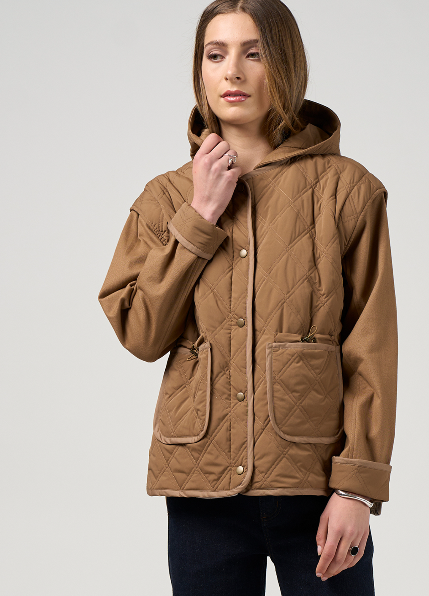 Madly Sweetly Tetris Jacket - Mocha